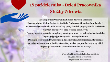 18 października - Dzień Pracownika Służby Zdrowia