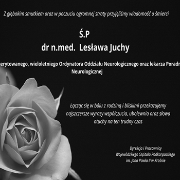 Aktualność Zmarł dr n. med. Lesław Jucha